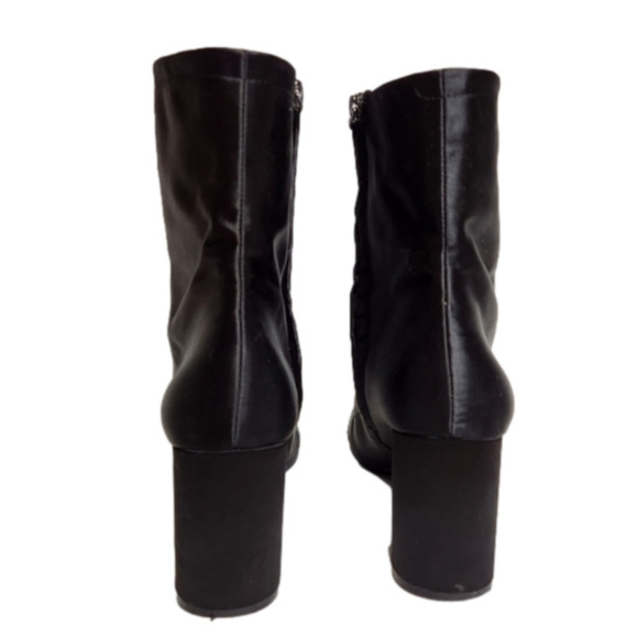 Size 10 Bootie Satin Rounded Heeled boot Fabric Black JESSICA SIMPSON - Picture 6 of 16